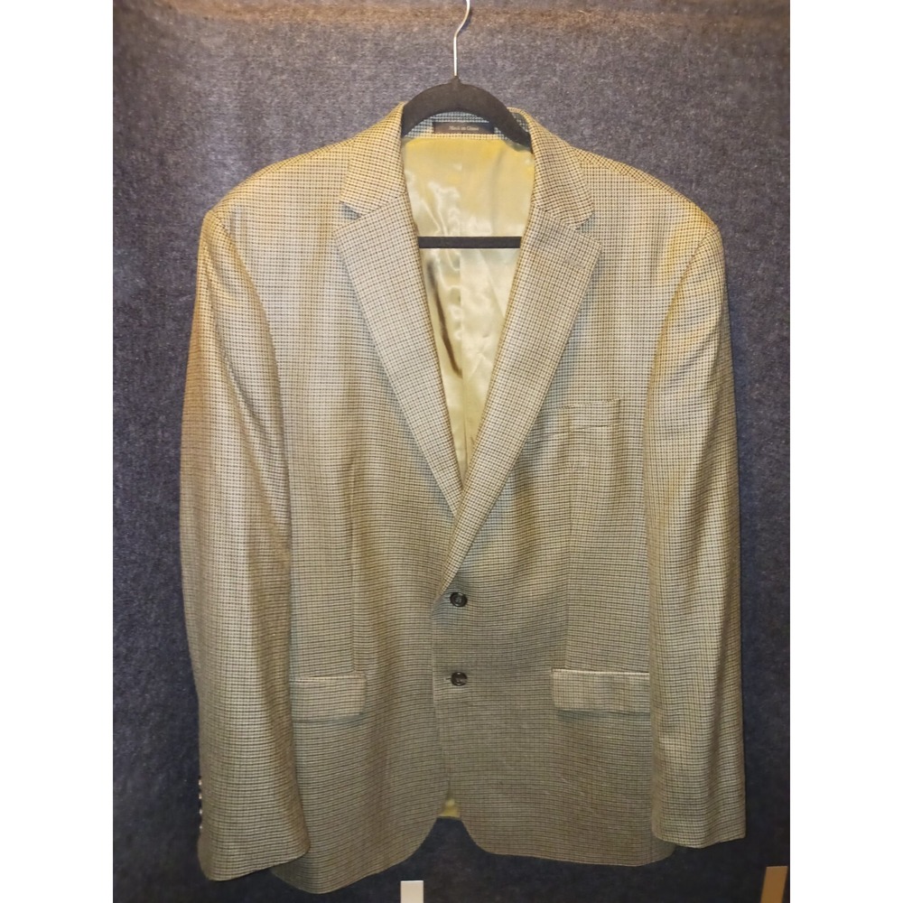 Ralph Lauren Mens 44L Houndstooth Silk Wool Blazer $495 Suit Jacket Sport Coat